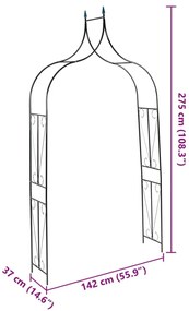 Arco de jardim 120x38x258 cm ferro verde-escuro