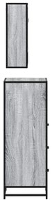 3 pcs Conjunto móveis casa de banho madeira proc. cinza sonoma