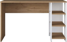 Secretária de Estudo "Arizona" – Branco e Nogueira, 120x45x73,8 cm, De