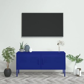 Móvel de TV aço 105x35x50 cm azul-marinho