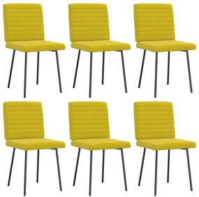 Cadeiras de jantar 6 pcs veludo amarelo