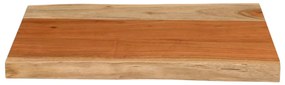 Tampo de mesa retangular borda viva 50x40x3,8 cm acácia maciça