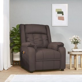 vidaXL Cadeira de massagens couro artificial castanho