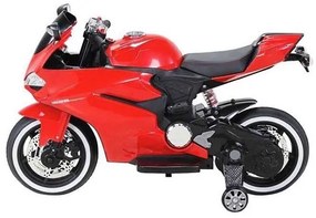 Mota Elétrica infantil Bateria RACE MOTOR, 12v, assento em couro, pneus de borracha EVA Vermelha