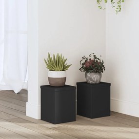 Suportes p/ plantas 2 pcs 15x15x20 cm derivados madeira preto