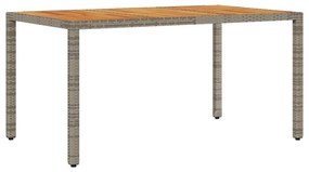 Conjunto de Jantar de 5 Peças com Almofadas Cinza Rattan Poliéster