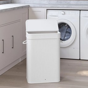 Cesto para roupa suja em bambu de 31,5 x 42,5 x 61 cm branco