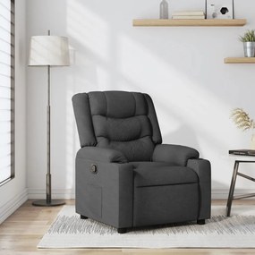 vidaXL Poltrona reclinável tecido cinzento-escuro