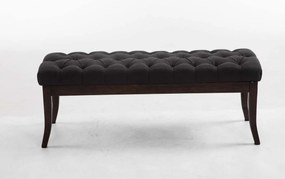 Banco Ramses em tecido com estrutura em antigo escuro 46 x 120 x 38 cm Cinzento escuro