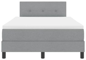 Cama Box com Colchão &amp; LED Cinza Claro 120x190 cm Tecido
