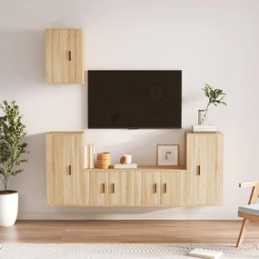 vidaXL Conjunto móveis de TV 5 pcs madeira processada carvalho sonoma