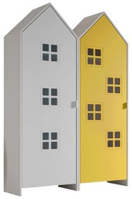 Conjunto 2 armarios Guarda Roupa infantil coleção CASAMI Branco e Amarelo