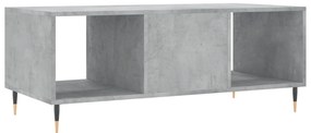 Mesa de centro 102x50x40 cm madeira processada cinza cimento