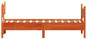 Cama sem colchão 90x190 cm madeira de pinho maciça castanho-mel