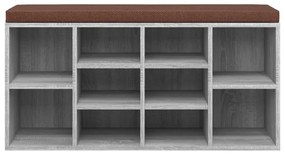 Banco sapateira 103x30x48 cm derivados madeira cinzento sonoma