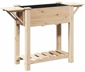 Jardineira vidaXL com prateleiras 111x37x76 cm Madeira maciça de pinho