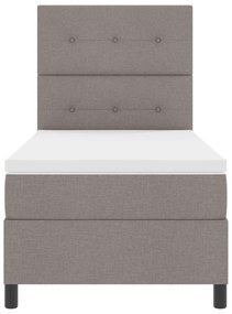 Cama Box Spring com Colchão Taupe 80x200 cm Tecido