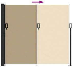 Toldo lateral retrátil 180x500 cm bege
