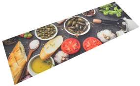 Tapete de cozinha lavável 60x180 cm veludo padrão vinho/jantar