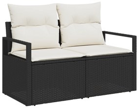 Conjunto de Sofá de Jardim vidaXL de 5 Peças com Almofadas Preto de Vi