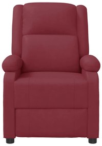 Poltrona reclinável couro artificial vermelho tinto