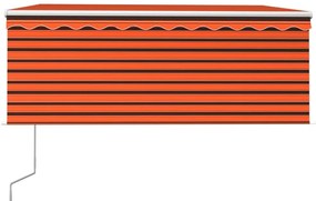 Toldo retrátil automático com estore 3x2,5 m laranja e castanho