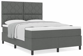 Cama Box Spring com Colchão Cinza Escuro 160x200 cm Tecido