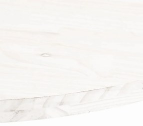 Tampo de mesa oval 60x30x2,5 cm madeira de pinho maciça branco