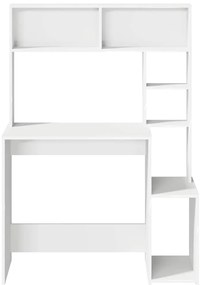Secretária c/ prateleiras 100x45x140cm derivados madeira branco