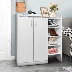 Sapateira 83 x 31,5 x 91 cm para guardar sapatos com prateleiras ajustáveis em 3 posições Branco