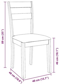 Cadeiras de jantar com almofadões 2 pcs madeira maciça branco
