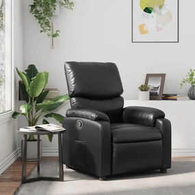 vidaXL Poltrona reclinável couro artificial preto