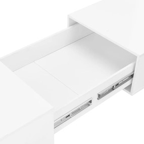 Mesa de centro 120x60x35 cm branco brilhante