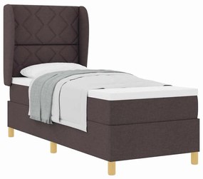 Cama Box Spring com Colchão vidaXL Marrom Escuro 80x200 cm Tecido