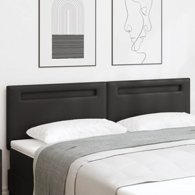Cabeceira vidaXL Design Simples Preto 180 cm Couro Sintético