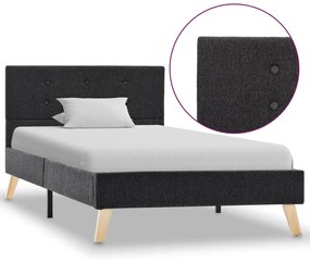 vidaXL Estrutura de cama em tecido 100x200 cm cinzento-escuro