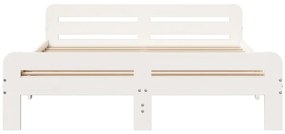 Cama sem colchão 140x190 cm madeira de pinho maciça branco