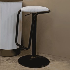 BANCO DE BAR COM ELEVADOR DESTINY Ø 41X61-83 CM BRANCO E PRETO