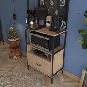 Armário Alto de Cozinha "Auri" - 70 x 190,8 x 40 cm - Nogueira - Desig