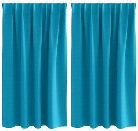 Cortinas com cortinas 2 pcs Turquesa 140 x 140 cm Poliéster