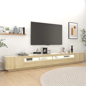 Móvel de TV com luzes LED 300x35x40 cm carvalho sonoma