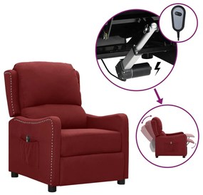 vidaXL Poltrona elétrica reclinável tecido vermelho tinto