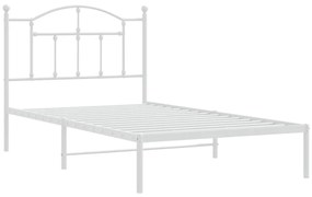 Estrutura de cama com cabeceira 100x190 cm metal branco