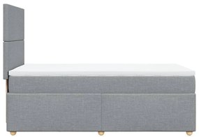 Cama com molas/colchão 80x200 cm tecido cinza-claro