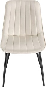 Conjunto 2 cadeiras de sala de jantar ou cozinha, pernas de aço bege-preto