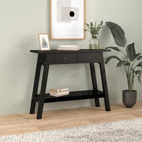 vidaXL Mesa consola c/ gavetas 90x30x75 cm mogno maciço preto