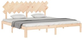Cama sem colchão 200x200 cm madeira de pinho maciça