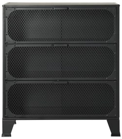 Armário de arrumação 72x36x82 cm metal e MDF cinzento