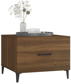 Mesas de centro com pernas de metal 2 pcs 50x50x40 cm castanho