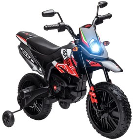 AIYAPLAY Mota Elétrica Infantil com Licença Oficial Aprilia 12V 25W Rodas de Apoio Removíveis Farol Música Porta USB e Amortecedor Traseiro Vermelho